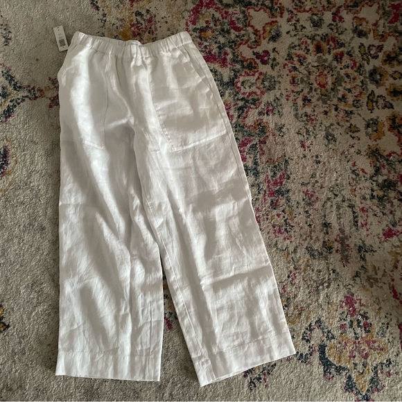 NWT Aritzia Little Moon Carlo Linen Pant White Small Organic linen relaxed pants - Picture 13 of 13